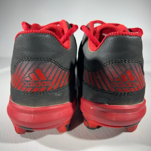 Adidas Icon MD K Kids Boys Baseball Cleats Size 3.5 Shoes Black Red Softball - Picture 6 of 13
